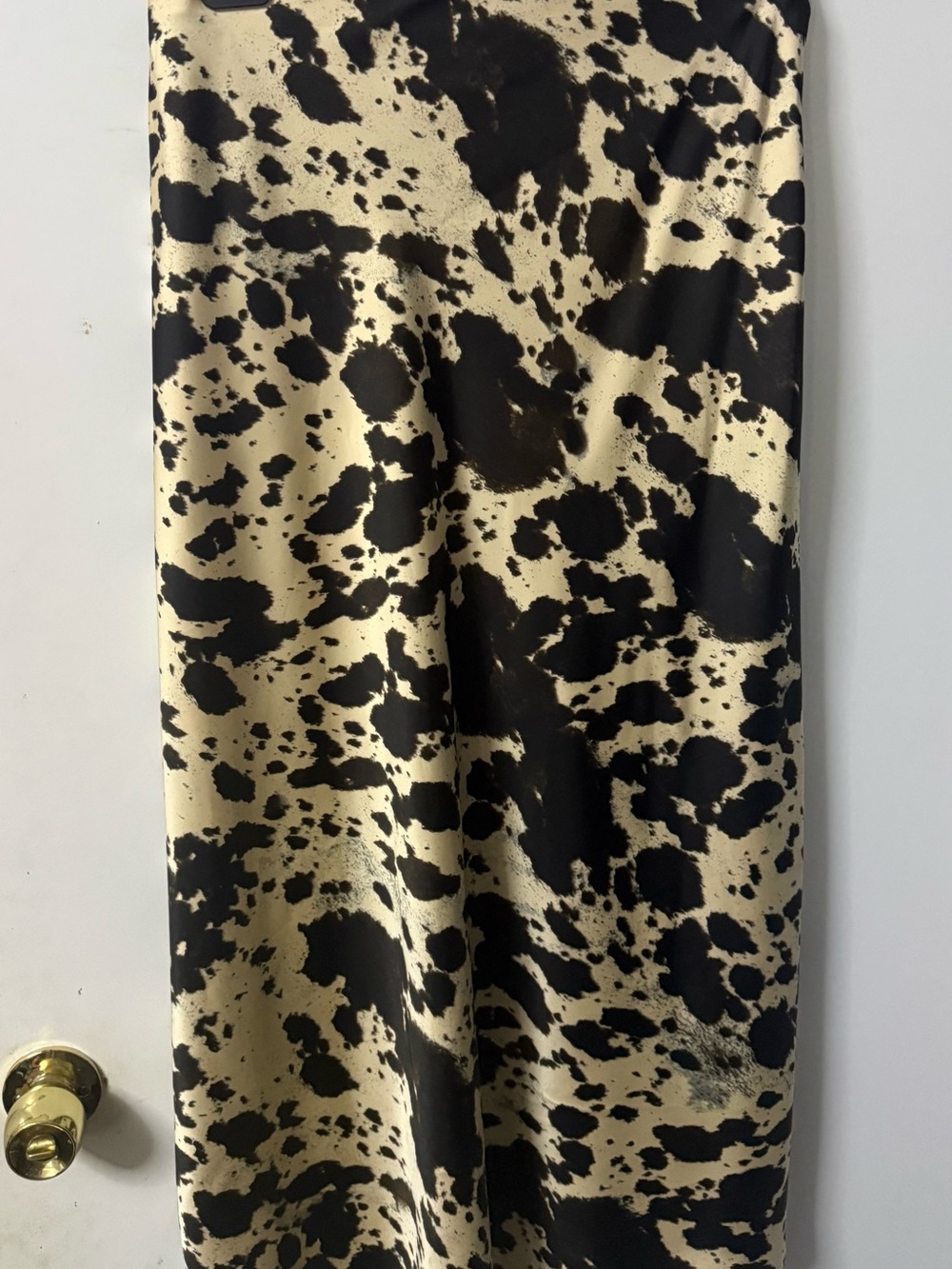 Rachel Zoe Black and Cream Satin Maxi Skirt